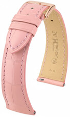 Correa de cuero Hirsch London L 04307022-7, rosa, piel de aligátor, longitud L, Quick Release