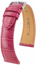 correa de cuero Hirsch London L 04307024-2, rosa, piel de aligátor, longitud L, Quick Release