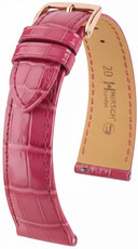 correa de cuero Hirsch London L 04307024-7, rosa, piel de aligátor, longitud L, Quick Release