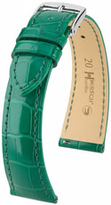 correa de cuero Hirsch London L 04307040-2, verde, piel de aligátor, longitud L, Quick Release