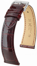 correa de cuero Hirsch London L 04307060-2, rojo, piel de aligátor, longitud L, Quick Release