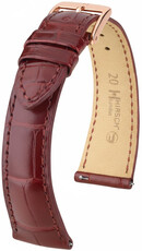 correa de cuero Hirsch London L 04307069-7, rojo, piel de aligátor, longitud L, Quick Release