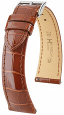 correa de cuero Hirsch London L 04307070-2, marrón, piel de aligátor, longitud L, Quick Release