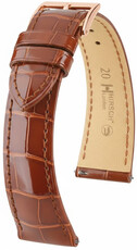 Correa de cuero Hirsch London L 04307070-7, marrón, piel de aligátor, longitud L, Quick Release
