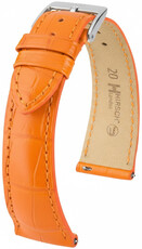 Correa de cuero Hirsch London L 04307076-2, naranja, piel de aligátor, longitud L, Quick Release