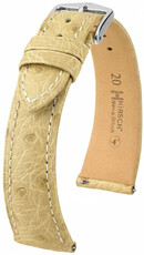 Correa de piel Hirsch Massai Ostrich 04262190-2, beige, piel de avestruz, Quick Release