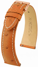 correa de cuero Hirsch Massai Ostrich L 04262071-7, marrón, piel de avestruz, longitud L, Quick Release