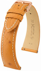 correa de cuero Hirsch Massai Ostrich L 04262074-7, marrón, piel de avestruz, longitud L, Quick Release