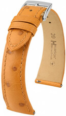 correa de cuero Hirsch Massai Ostrich L 04262075-2, marrón, piel de avestruz, longitud L, Quick Release