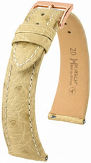 correa de cuero Hirsch Massai Ostrich L 04262090-7, beige, piel de avestruz, longitud L, Quick Release
