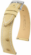 Correa de cuero Hirsch Massai Ostrich L 04262091-2, beige, piel de avestruz, longitud L, Quick Release