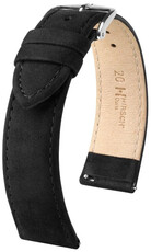 correa de cuero Hirsch Osiris Nubuk 03433150-2, negro, piel de ternera, longitud M, Quick Release