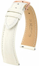 correa de cuero Hirsch Regent L 04107009-7, blanco, piel de aligátor, longitud L, Quick Release