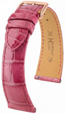 correa de cuero Hirsch London L 04207024-7, rosa, piel de aligátor, longitud L, Quick Release
