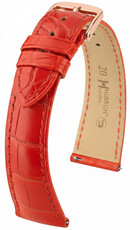 Correa de cuero Hirsch London L 04207029-7, rojo, piel de aligátor, longitud L, Quick Release