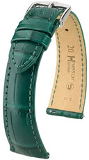 correa de cuero Hirsch London L 04207049-2, verde, piel de aligátor, longitud L, Quick Release