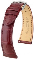 Correa de cuero Hirsch London L 04207069-2, rojo, piel de aligátor, longitud L, Quick Release