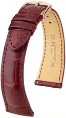 correa de cuero Hirsch London L 04207069-7, rojo, piel de aligátor, longitud L, Quick Release