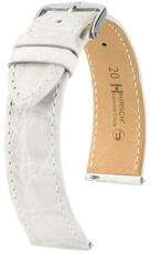 Correa de piel Hirsch Genuine Croco 01808100-2, blanco, piel de cocodrilo, Quick Release