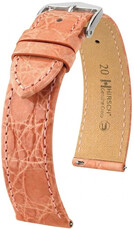 correa de cuero Hirsch Genuine Croco L 01808022-2, naranja, piel de cocodrilo, longitud L, Quick Release