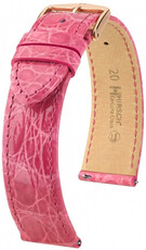 correa de cuero Hirsch Genuine Croco L 01808025-7, rosa, piel de cocodrilo, longitud L, Quick Release