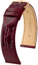 correa de cuero Hirsch Genuine Croco L 01808060-7, rojo, piel de cocodrilo, longitud L, Quick Release
