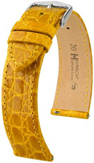 correa de cuero Hirsch Genuine Croco L 01808072-2, amarillo, piel de cocodrilo, longitud L, Quick Release