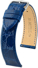 correa de cuero Hirsch Genuine Croco L 01808085-2, azul, piel de cocodrilo, longitud L, Quick Release