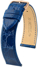 correa de cuero Hirsch Genuine Croco L 01808085-7, azul, piel de cocodrilo, longitud L, Quick Release