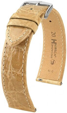 correa de cuero Hirsch Genuine Croco L 01808090-2, beige, piel de cocodrilo, longitud L, Quick Release