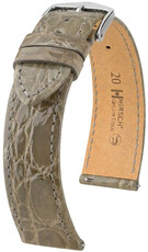 Correa de piel Hirsch Genuine Croco 01808130-2, gris, piel de cocodrilo, Quick Release