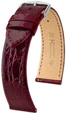 Correa de piel Hirsch Genuine Croco 01808160-2, rojo, piel de cocodrilo, Quick Release