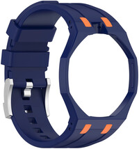 correa de silicona Ricardo Pinzolo (para Swatch Royal Pop), Blue, con estuche, corona a las 12h