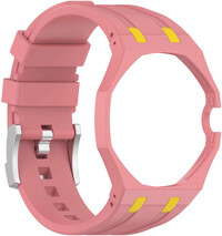 correa de silicona Ricardo Pinzolo (para Swatch Royal Pop), Pink, con estuche, corona a las 3h