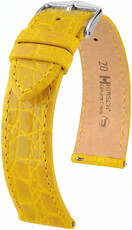 Correa de piel Hirsch Genuine Croco 01808172-2, amarillo, piel de cocodrilo, Quick Release