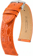Correa de piel Hirsch Genuine Croco 01808176-2, naranja, piel de cocodrilo, Quick Release