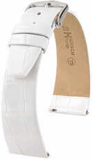 Correa de cuero Hirsch Prestige L 02207000-2, blanco, piel de aligátor, longitud L, Quick Release