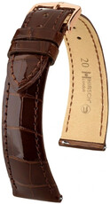 Correa de cuero Hirsch London L 04207010-7, marrón, piel de aligátor, longitud L, Quick Release
