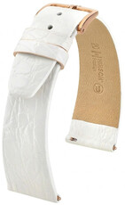 Correa de piel Hirsch Prestige 02208100-7, blanco, piel de cocodrilo, Quick Release
