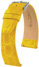 Correa de piel Hirsch Prestige 02208172-2, amarillo, piel de cocodrilo, Quick Release
