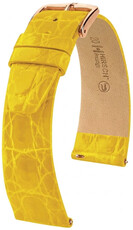 Correa de piel Hirsch Prestige 02208172-7, amarillo, piel de cocodrilo, Quick Release