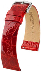 Correa de piel Hirsch Prestige 02308120-2, rojo, piel de cocodrilo, Quick Release