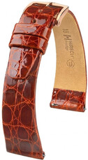 Correa de piel Hirsch Prestige 02308170-7, marrón, piel de cocodrilo, Quick Release