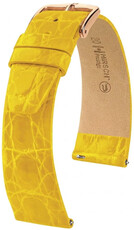 Correa de piel Hirsch Prestige 02308172-7, amarillo, piel de cocodrilo, Quick Release