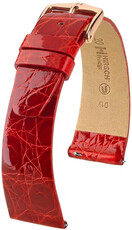 correa de cuero Hirsch Prestige L 02208020-7, rojo, piel de cocodrilo, largo L, Quick Release