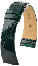 correa de cuero Hirsch Prestige L 02208040-2, verde, piel de cocodrilo, largo L, Quick Release