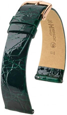 correa de cuero Hirsch Prestige L 02208040-7, verde, piel de cocodrilo, largo L, Quick Release