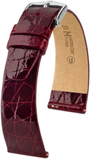correa de cuero Hirsch Prestige L 02208060-2, rojo, piel de cocodrilo, largo L, Quick Release