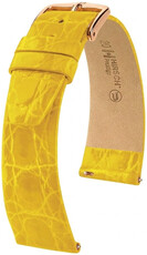 correa de cuero Hirsch Prestige L 02208072-7, amarillo, piel de cocodrilo, largo L, Quick Release