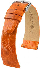 correa de cuero Hirsch Prestige L 02208076-2, naranja, piel de cocodrilo, largo L, Quick Release
